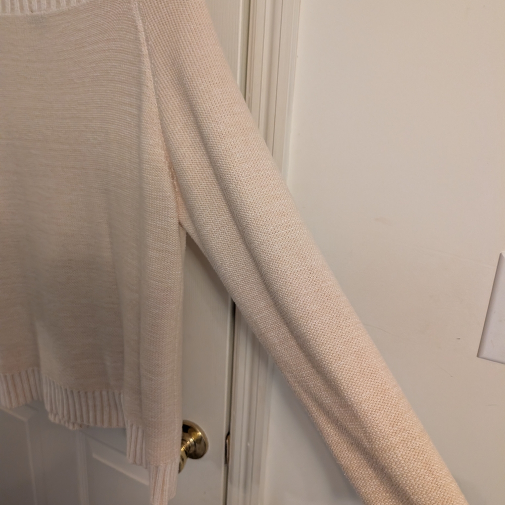 Rafaella Cream Ribbed Knit LS Sweater - Picture 6 of 8